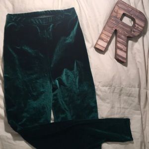 Green Velvet American Apparel Leggings